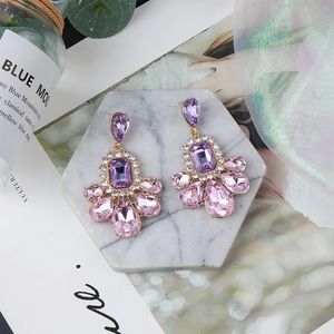 Purple rhinestone crystal Elegant new Earring